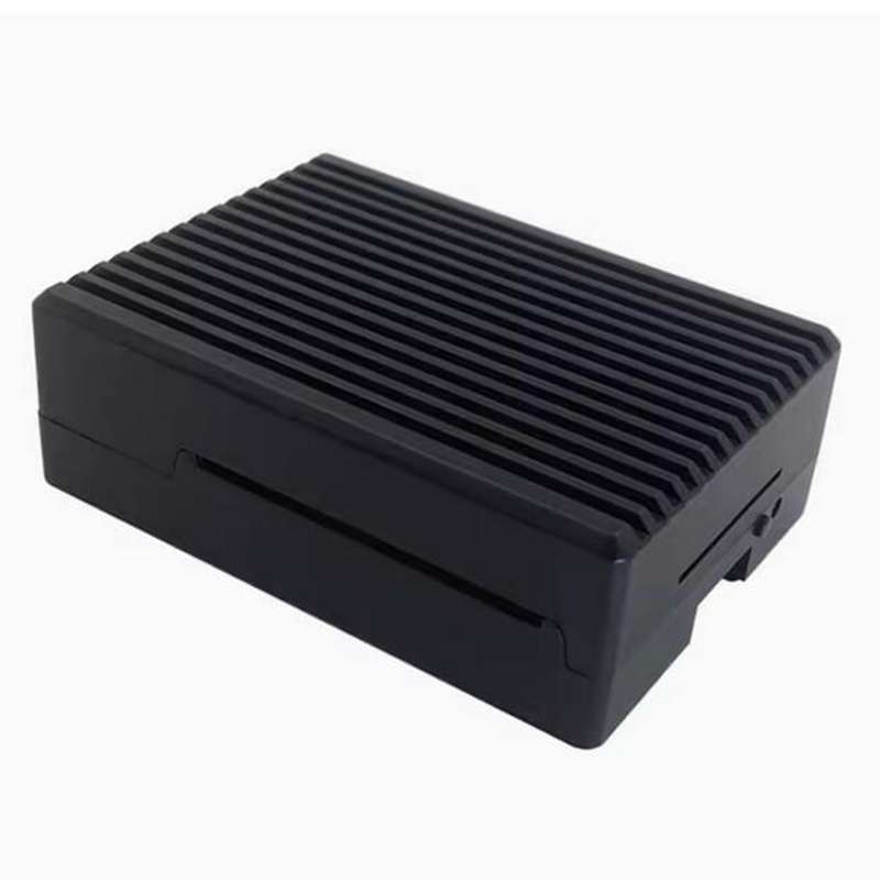 Boîtier Raspberry Pi 5 aluminium noir avec ventilation
